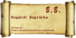 Bogárdi Boglárka névjegykártya